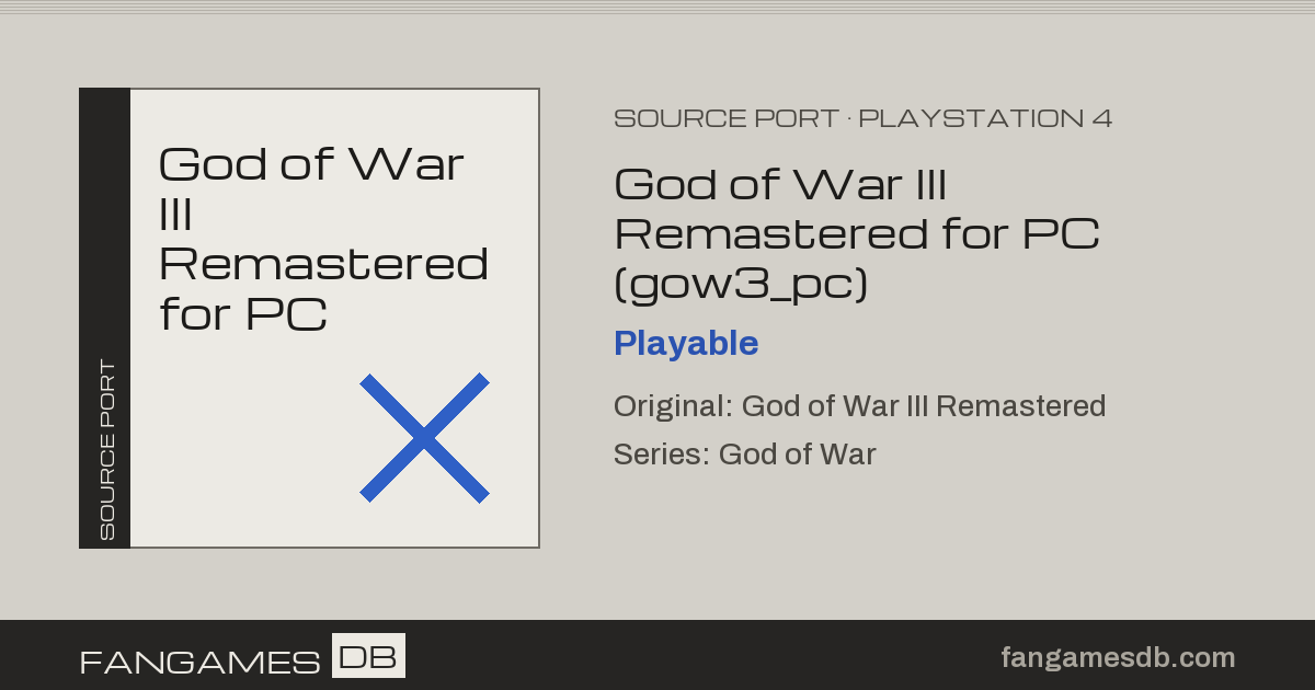 God of War III Remastered for PC (gow3_pc) — FanGamesDB