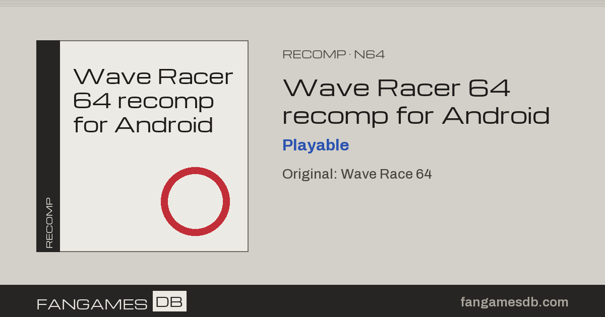 Wave Racer 64 recomp for Android — FanGamesDB